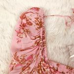 Free People  Hilary Pink Floral‎ Crop Top Puff Sleeve Square Neck Size Medium New Photo 7