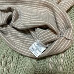 Brandy Melville Light Brown and White Striped Tank Top Photo 2