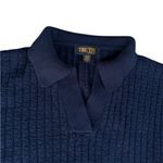 Knit Sleeveless Polo Cotton Blend Vest Size Medium Office Casual Fall Winter Blue Photo 3