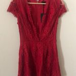 NBD Cherry Bomb Lace Romper Photo 7