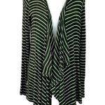 Pink Rose Knit Cardigan Sweater Olive White Stripe Flyaway Women's Size Medium Photo 14