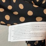 MINKPINK Puff Sleeve Crop Polk a Dot Long Sleeve Top In Black And Tan Size S Photo 7