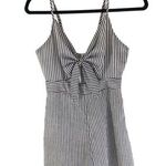 SEEK the Label  Womens Romper Keyhole Bow V Neck Striped  Black White XS Photo 0