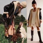 Free People Oversized Sherpa Hoodie Miller Vegan Chunky Jacket Coat Black Large Photo 1