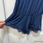 Eberjay Eberjey Womens Romper Small Navy Blue Lace Sleepwear Jersey Knit Housewife PJ Photo 1