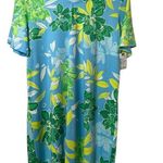 Ruby Rd NWT  V Neck Short Sleeve Swing Hawaiian Floral Print Dress Size Small Photo 2