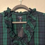 Tommy Hilfiger  green, blue black tartan plaid ruffled belt dress size XXL NEW Photo 2