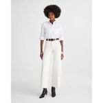 Madewell Flared Wide-Leg Crop Jeans Raw Hem High Waist White Ivory Size 23 NEW Photo 9