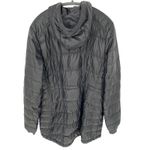 Athleta  Goose Down Jacket Black XL Hooded Packable Puffer GUC Mended Hole Photo 5