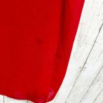 VTG Studio 1 Shirt Women Sz 8P Open Front Red Short Sleeve Sheer Collared Floral Photo 3