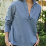 Frank & Eileen Patrick Popover Henley Blue Large Photo 0