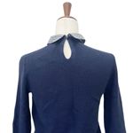 J.Crew NWT Gingham Collar Sweater Navy Blue Pique Knit Pullover Size XS NEW Photo 6