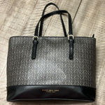 Marc New York Andrew Marc Black/ Gray Monogrammed Tote Bag VGUC Photo 0
