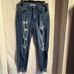 Kancan Dark Wash High Rise Skinny Jeans Size 9/28 Distressed Casual Everyday Blue Photo 1