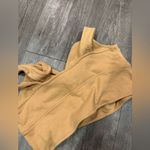Madewell  Mustard Knotted Crop Top Photo 4