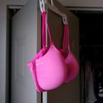PINK - Victoria's Secret  wear everywhere push-up bra pink cursive on bra in hot pink size 38DD (38E). Photo 2
