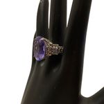 FINE STERLING SILVER 925 TOPAZ & TANZANITE STATEMENT RING (8) Purple Photo 4