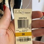 JM Collection Long sleeve tan, white and black blouse Photo 3