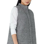 Eileen Fisher Organic Cotton Hemp Vest Gray Easy Fit Cropped Length Size Medium Photo 0