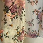 Wallflowers Women’s Open Front Kimono Robe L Large White With Floral Pattern Photo 3