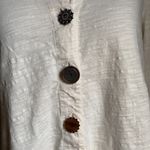 Soft Surroundings  Mixed Unique Button Cardigan Blouse | Cream | Cotton Photo 2
