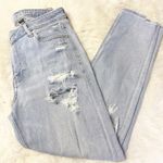 American Eagle  Highest Rise Mom Jeans Women’s 8 Long Light Wash Distressed Photo 2