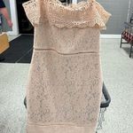 Just Me  Lace Off-Shoulder Mini Dress in Cream Photo 0