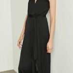 BCBGMAXAZRIA CAHYA WIDE LEG V-BAC w/ Tie Belt NEW Photo 5