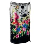 Johnny Was  Rayon Wrap MIDI Skirt Floral Zebra Print pockets Size XS Photo 2