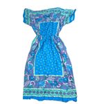 Vintage Dorothy Bullitt Silk Kaftan Multicolor Pockets Womens 10 Blue Photo 2