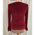 The Fifth Label  Burgundy Ribbed Velvet Top‎ Size XS Bell Sleeve Holiday Stretchy Photo 4
