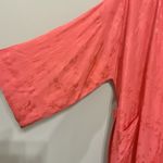 Vintage 50s Dynasty Hong Kong Silk Jacquard Peach Dressing Gown Robe Hostess Med Orange Photo 5