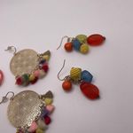 Dress Up Lot Of 4 Costume Earrings Pierced Dangle Drop  Colorful Mix Photo 4