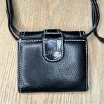 Brighton  Women’s Small Wallet Crossbody Strap Black Croc Embossed Leather Photo 2