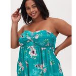 Torrid Green Mesh Strapless Twisted Babydoll Tank Top 00 Photo 1