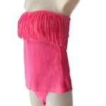 Arizona Tankini Bright Pink 2 Piece Fringed Top Swimsuit ~ Women's Size M & L Photo 2