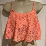 Xhilaration ‎ Melon Coral Crochet Adjustable Straps Bikini Top Women’s Large Photo 0