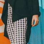 Loft Black and White Checkered Pants Photo 0