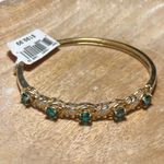 Sterling Silver NWT CR Emerald 14K Gold Over  Bangle Photo 1