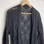 The Kooples Long Crochet Black Cardigan Open Front Sweater Womens XS Photo 3