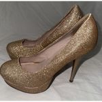 It's Ok Glitter Stiletto 5” High Heels Womens SZ 7.5 M Gold Platform Pumps Prom Photo 5