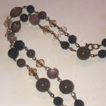Vintage Beaded Neutral Tone Moon Glow Beads Boho Necklace Brown Photo 6