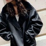 ZARA Shearling Double Faced Oversized Jacket Brown Photo 0