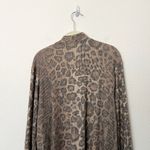 LNA [] Brown Leopard Print Kurt Longline Ribbed Knit Duster Cardigan Size Large L Photo 4