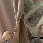 Commense Crisscross Cutout Halter Split Knit Long Dress size small Tan Photo 3