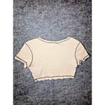 Divided by H&M Butterfly Graphic Crop Top Size M Beige Black Stitch Y2K Tee Tan Size M Photo 1