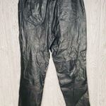Vintage metro style black leather pants size 16p biker / punk / retro pants Photo 6