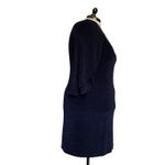 Travelers Chicos Keyhole Dress Sz 3/16 Navy Flutter Sleeve Midi Office Travel Blue Photo 6