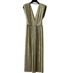 Sabina Musayev Margo Pleated V Neck Midi Dress size XS C9 Green Photo 3