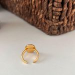 Onyx Adjustable  Gold Ring Size 6 Photo 2